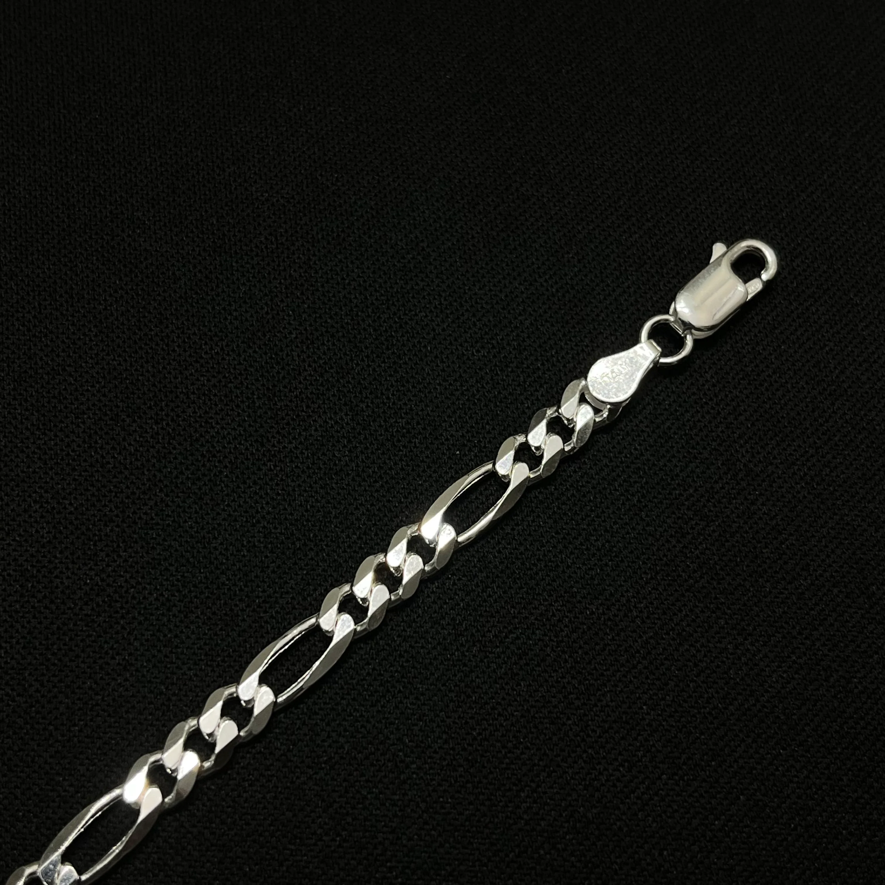 5MM Sterling Silver Figaro Bracelet - Image 3