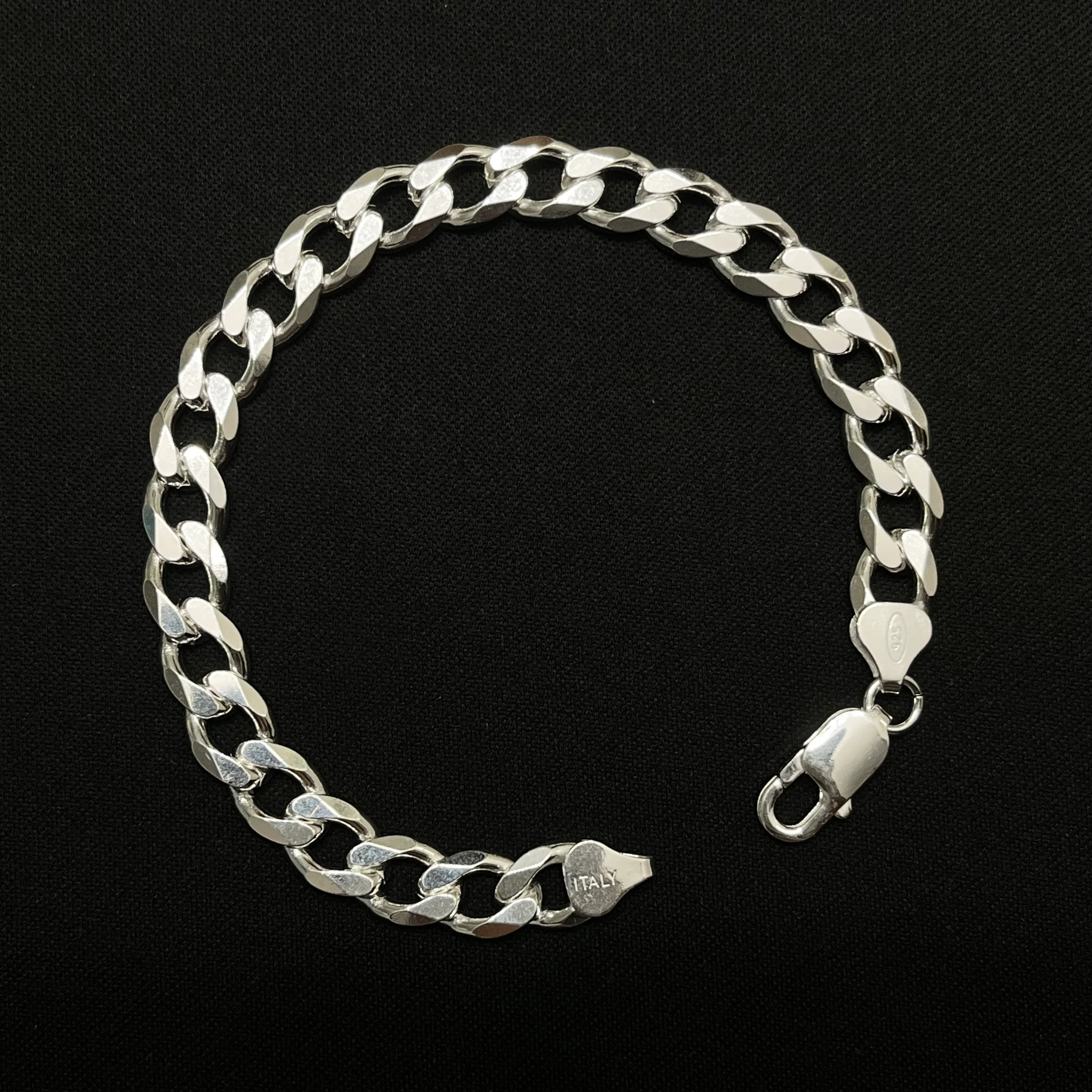 8MM Sterling Silver Curb Bracelet