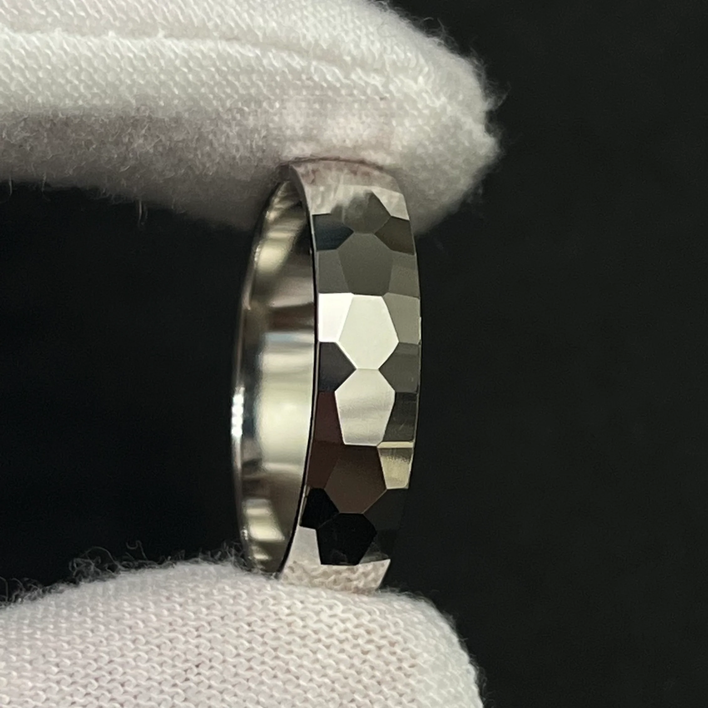 Sterling Silver 5MM Hammered Design Ring - Image 2